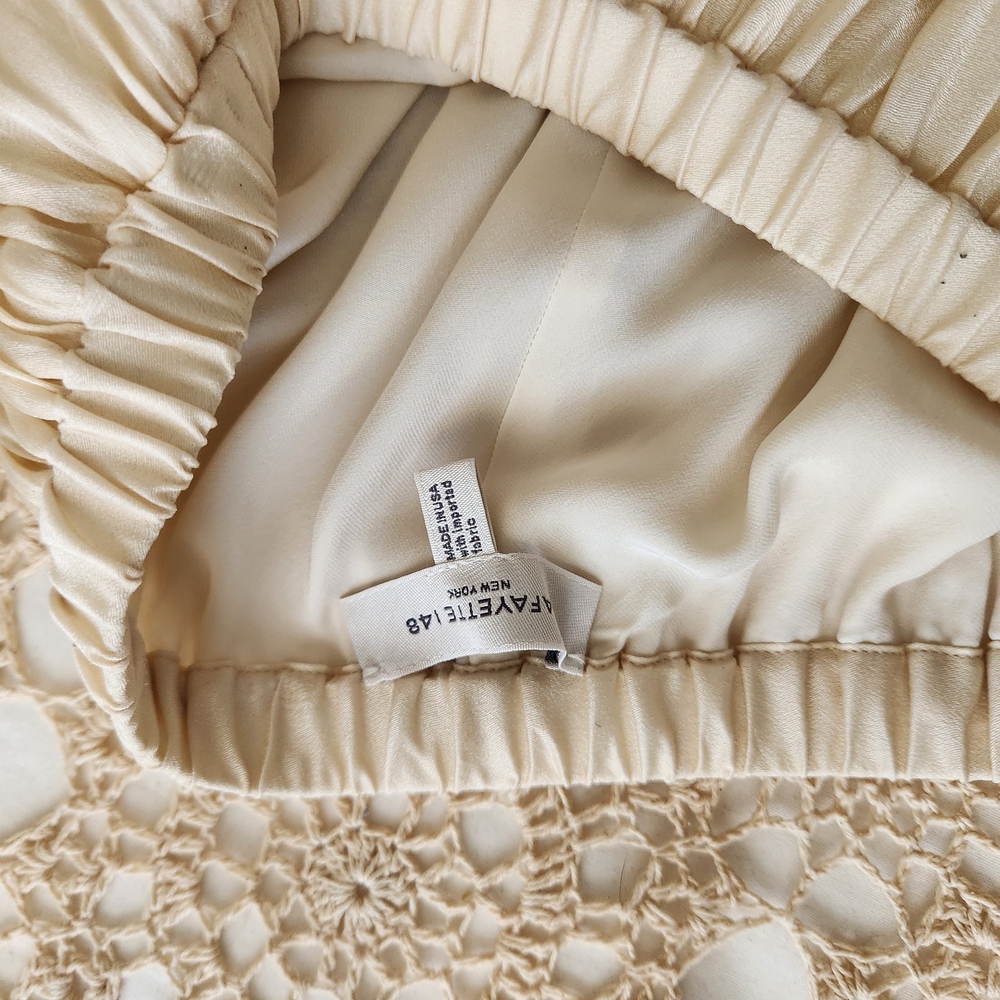 Cream Skirt with Elastic Waistband